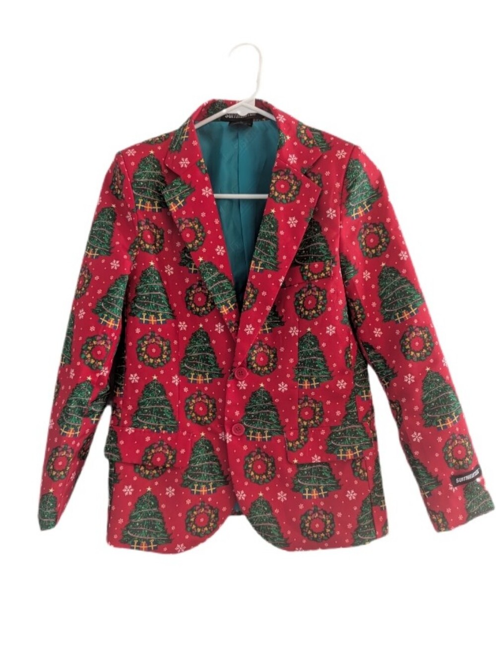 Suitmeister Festive Red Christmas Tree Blazer L (10-12Y)